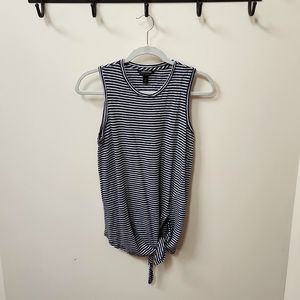 Banana Republic Sleeveless Blue and White Stripe Top